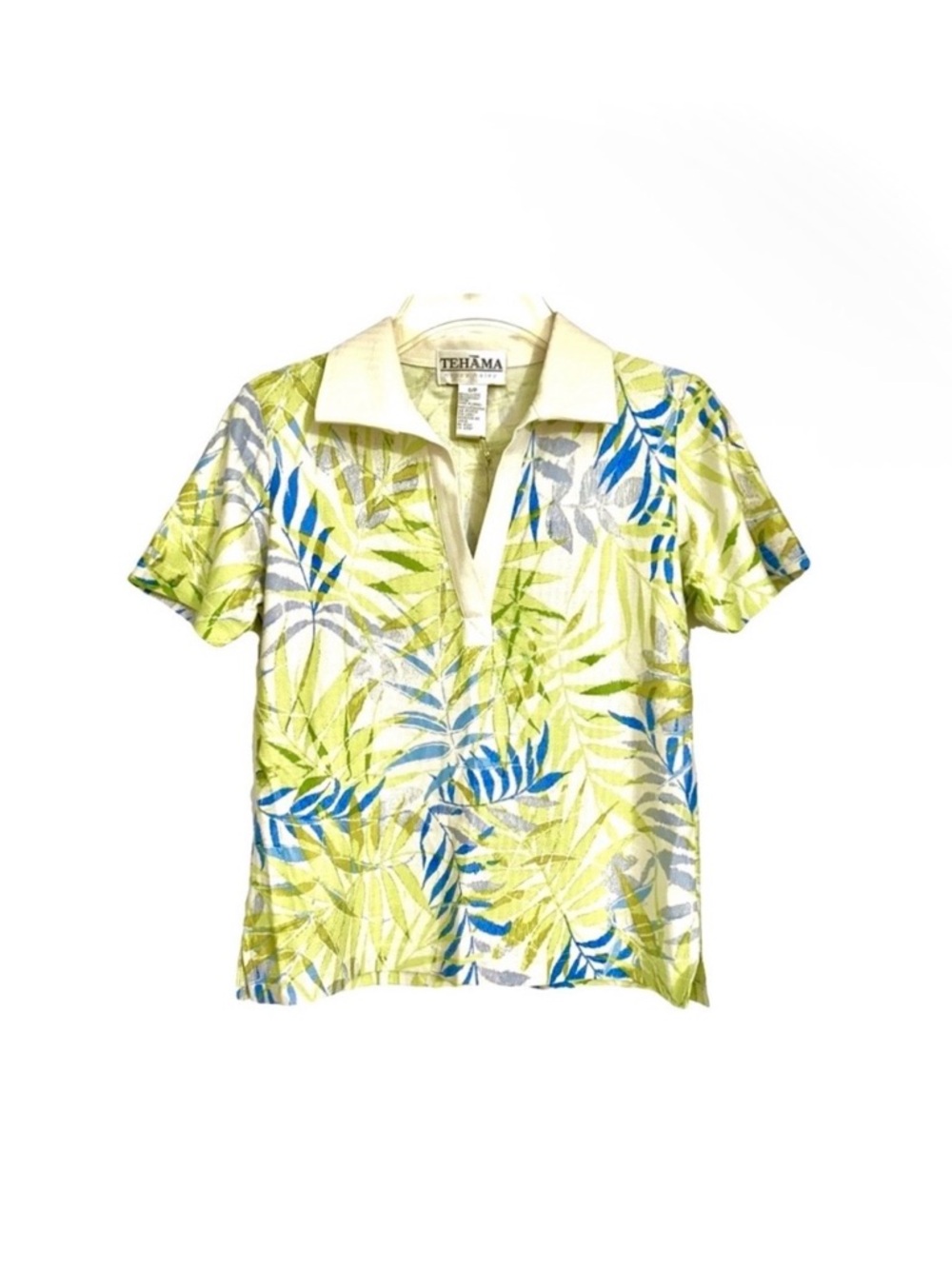 TEHAMA NEW Tropical Silk Cotton Golf Tennis Polo Short Sleeves Sports Wear